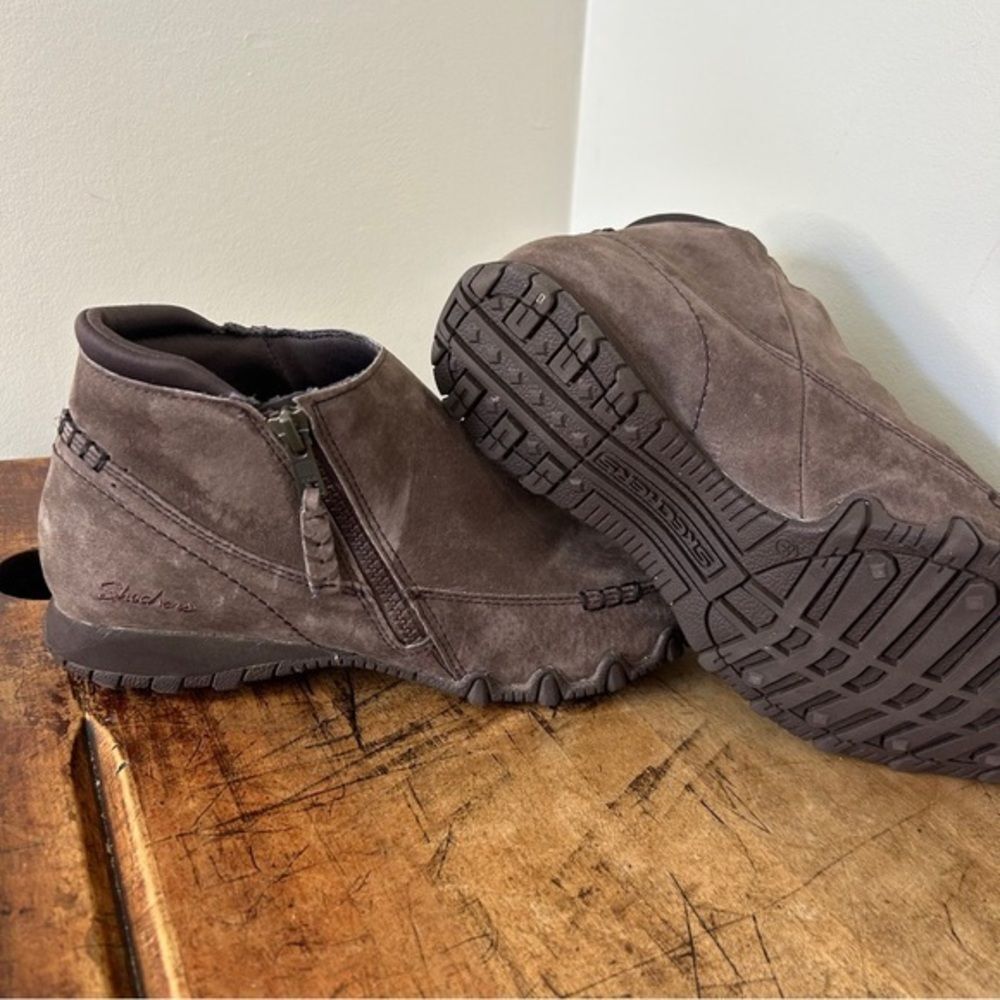 Skechers zippiest women’s sz 8.5 brown biker boots